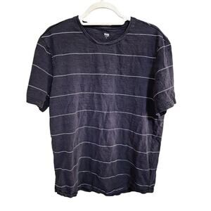 Paige Men's Black and White Striped Short Sleeve Tee - L